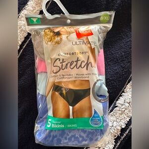 Womens Hanes Hanes Ultimate Comfort Fit 5 pk Bikinis size 8/XL